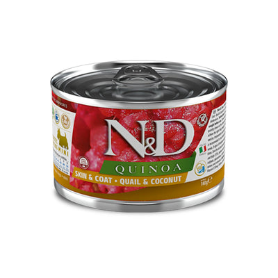 N&D Quinoa Grain Free SKIN & COAT - QUAIL & COCONUT - MINI WET FOOD - PetsCura