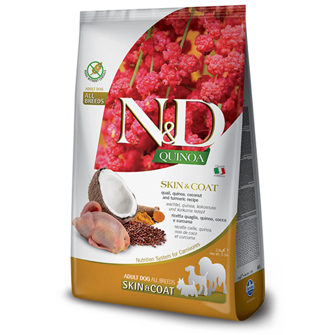 N&D Quinoa Grain Free SKIN & COAT QUAIL - PetsCura