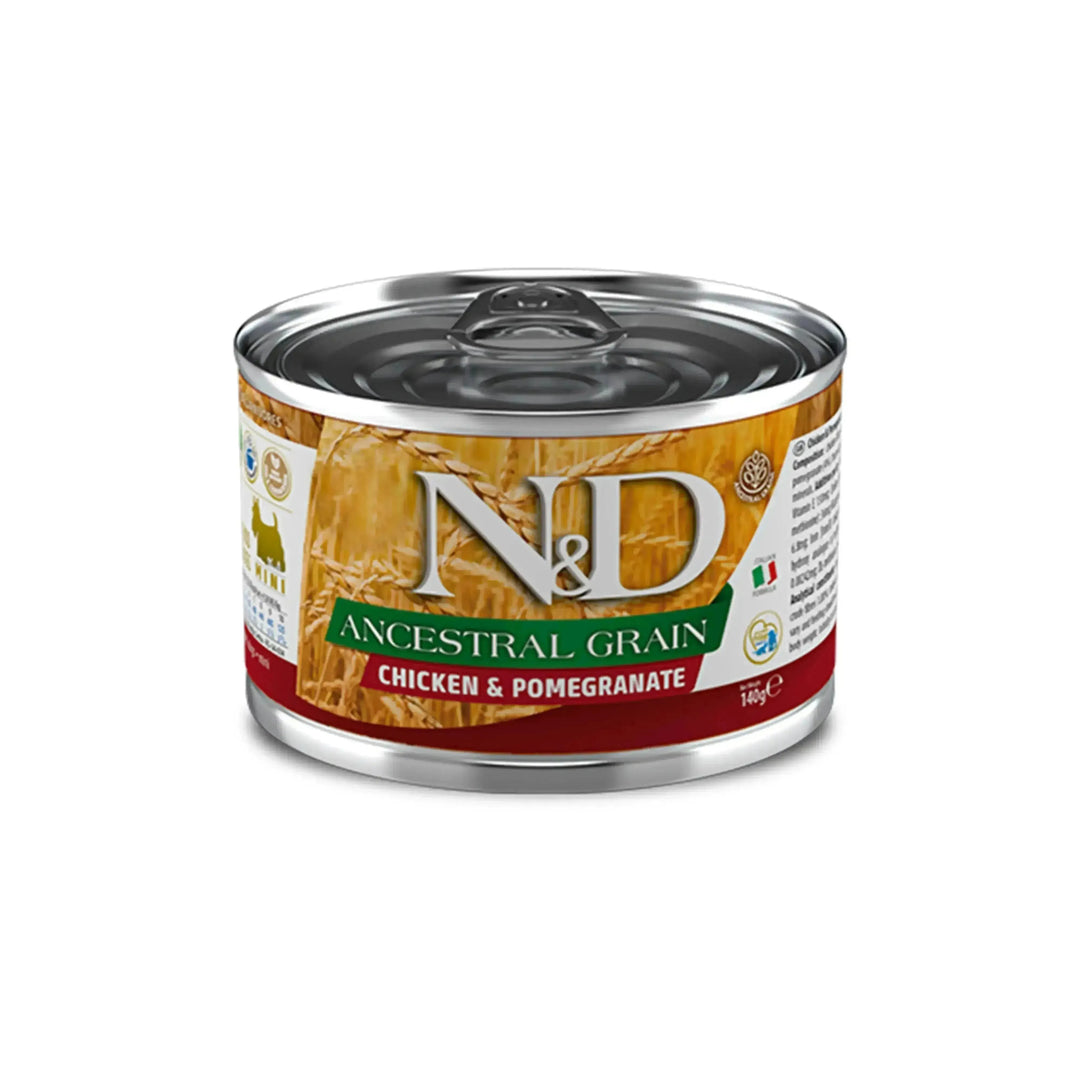 N&D Low Ancestral Grain CHICKEN & POMEGRANATE ADULT MINI WET FOOD - PetsCura