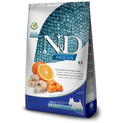 N&D Ocean Grain Free COD, PUMPKIN & ORANGE ADULT MINI - PetsCura