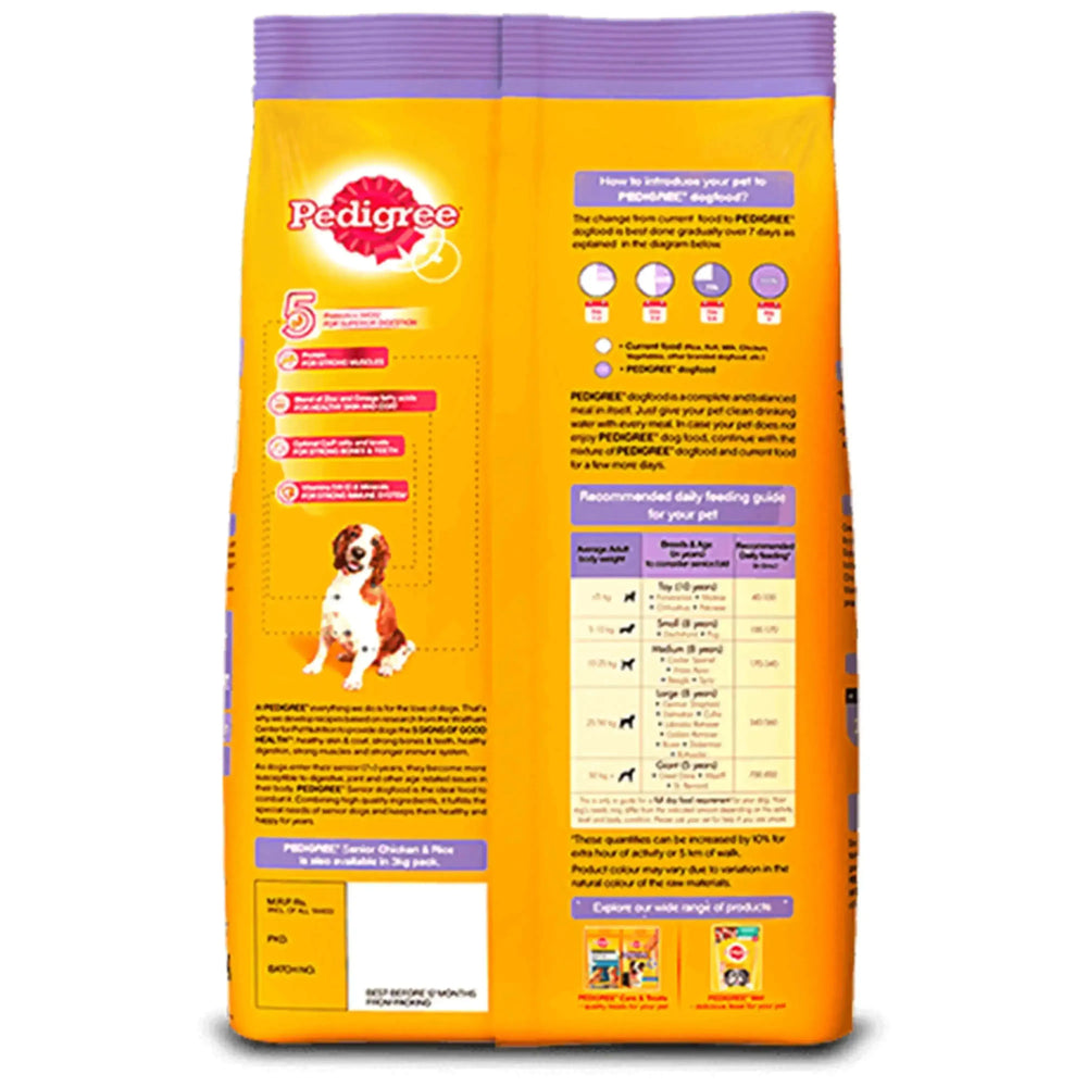 Pedigree Senior Dog food Chicken & Rice - PetsCura