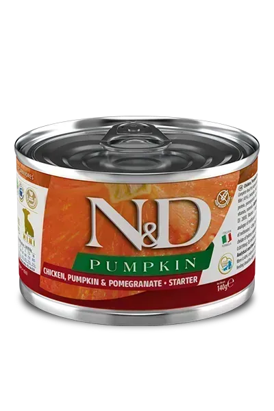 N&D Pumpkin Grain Free CHICKEN, PUMPKIN & POMEGRANATE - STARTER MINI WET FOOD - PetsCura