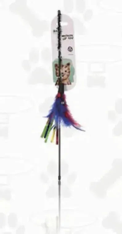 Cat teaser Stick with feathers & bell - PetsCura