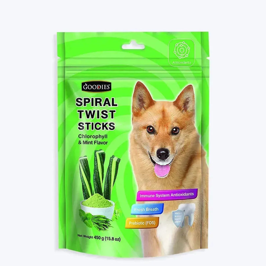 Goodies Spiral Twist Sticks Chlorophyll & Mint - PetsCura