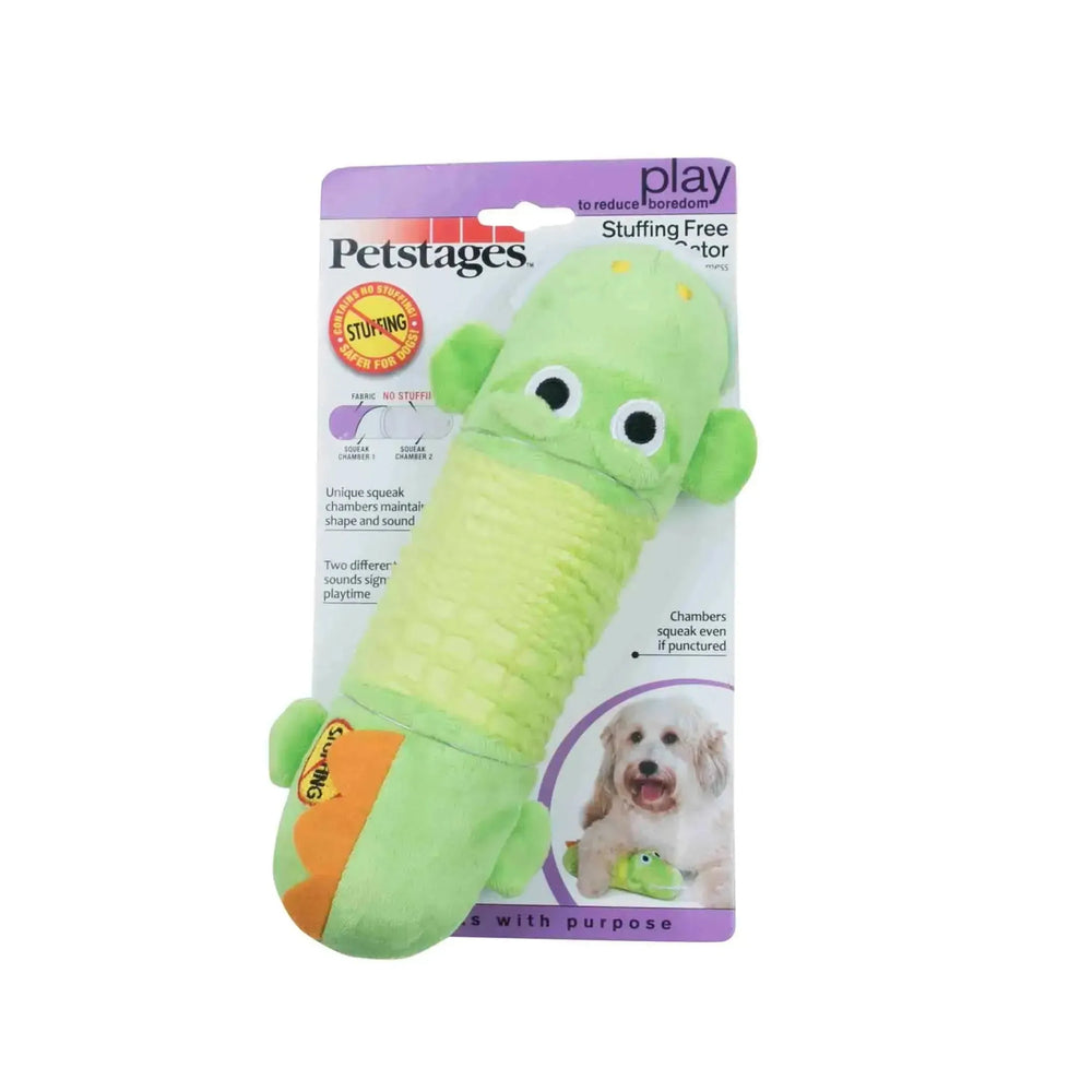 Stuffing Free Big Squeak Gator - PetsCura