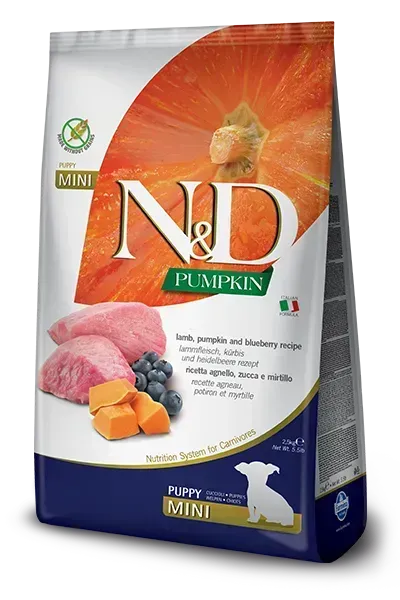 N&D Pumpkin Grain Free LAMB & BLUEBERRY PUPPY MINI - PetsCura