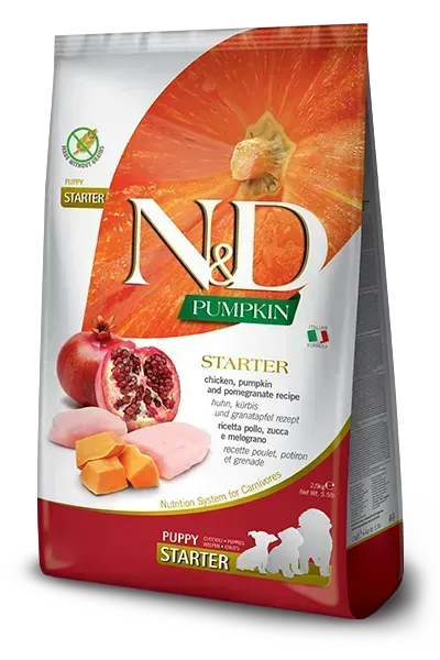 N&D Pumpkin Grain Free CHICKEN, PUMPKIN AND POMEGRANATE STARTER PUPPY - PetsCura