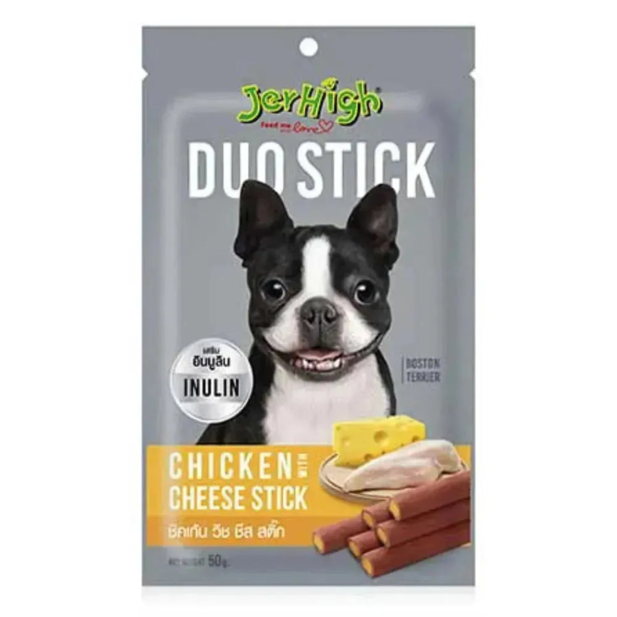 JerHigh Duo Stick Dog Treat - Chicken with Cheese - PetsCura